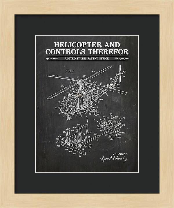 Helicopter And Controls Sikorsky Chalkboard Patent Us2318260