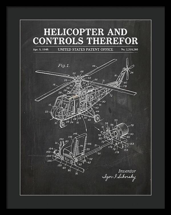 Helicopter And Controls Sikorsky Chalkboard Patent Us2318260