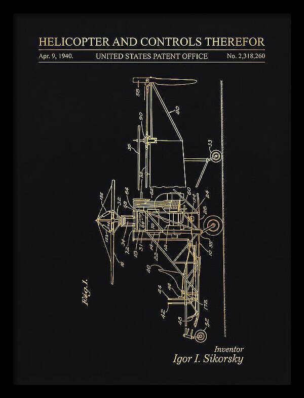 Helicopter And Controls Sikorsky Gold Patent Us2318260