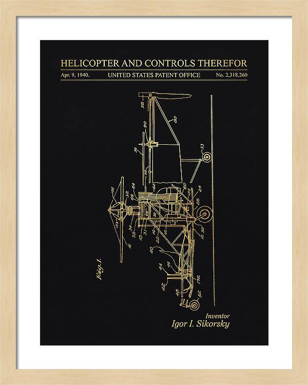 Helicopter And Controls Sikorsky Gold Patent Us2318260