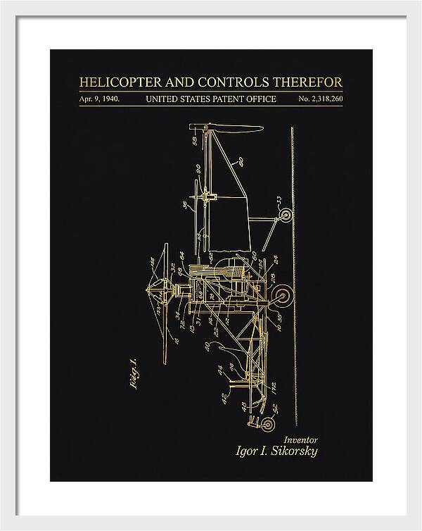 Helicopter And Controls Sikorsky Gold Patent Us2318260