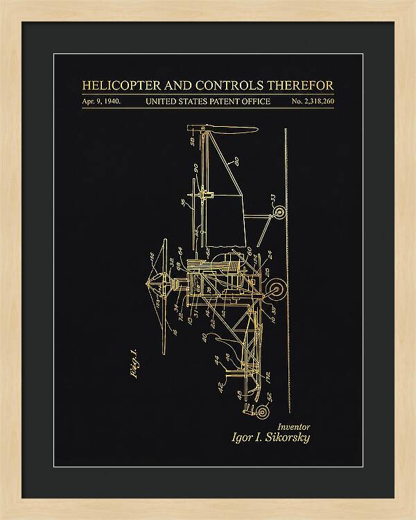 Helicopter And Controls Sikorsky Gold Patent Us2318260