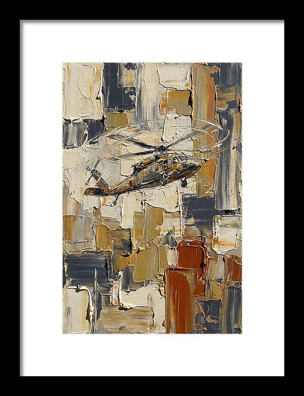 Helicopter In Abstract Landscape