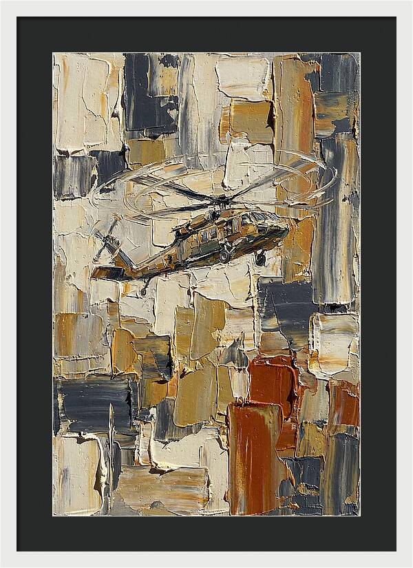 Helicopter In Abstract Landscape