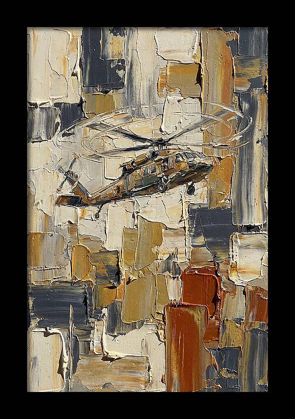 Helicopter In Abstract Landscape