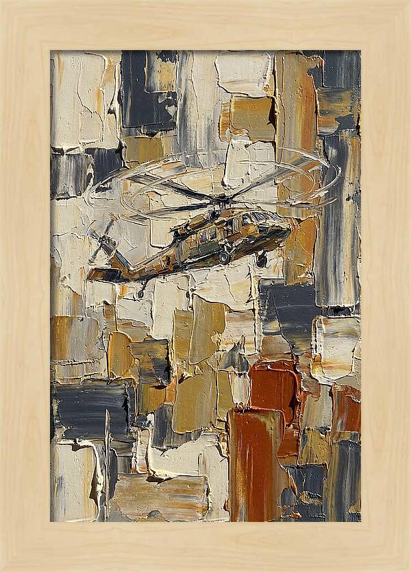 Helicopter In Abstract Landscape