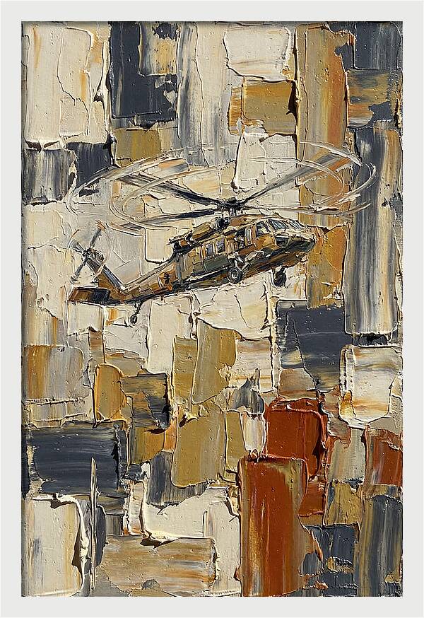 Helicopter In Abstract Landscape