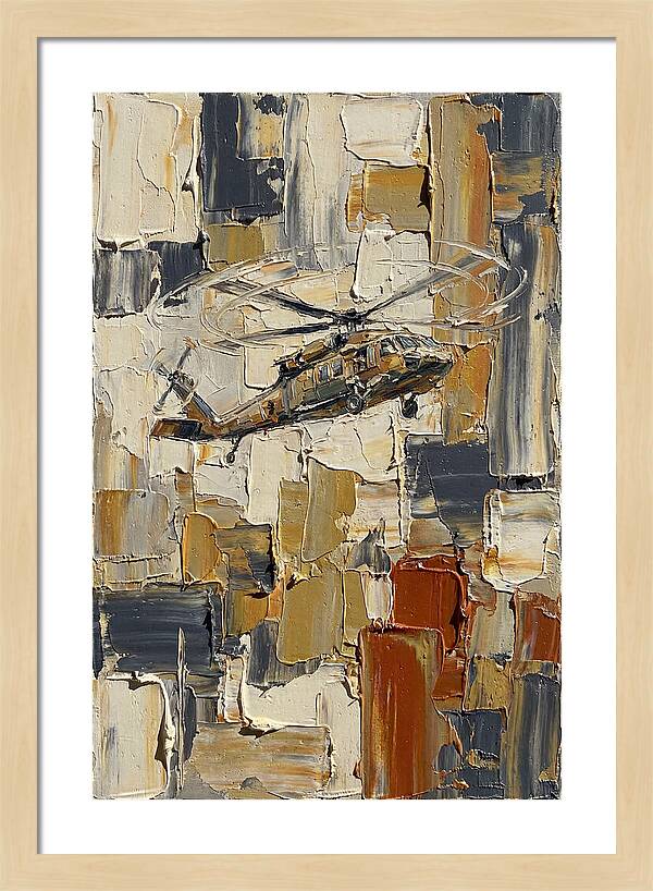 Helicopter In Abstract Landscape