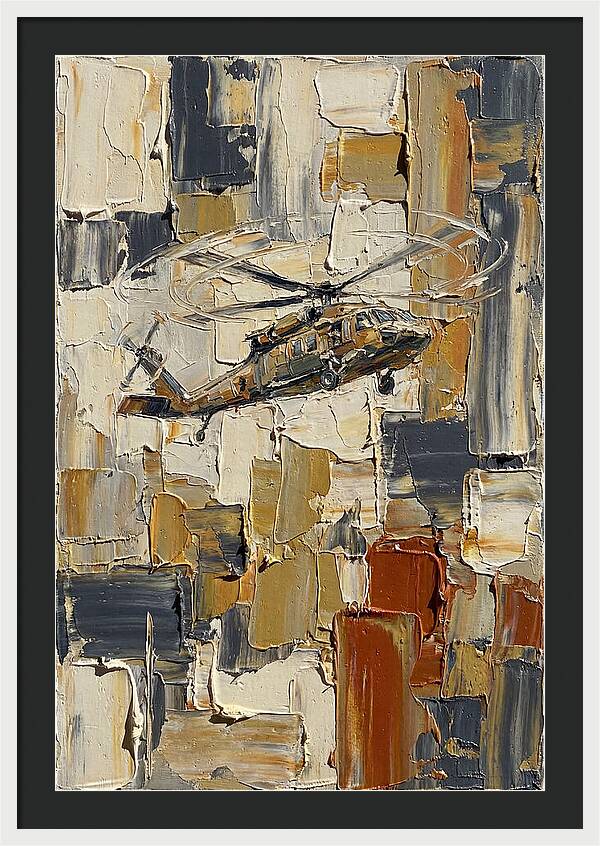 Helicopter In Abstract Landscape