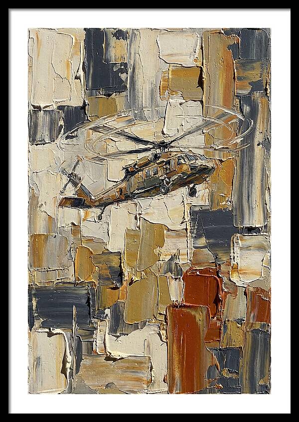 Helicopter In Abstract Landscape