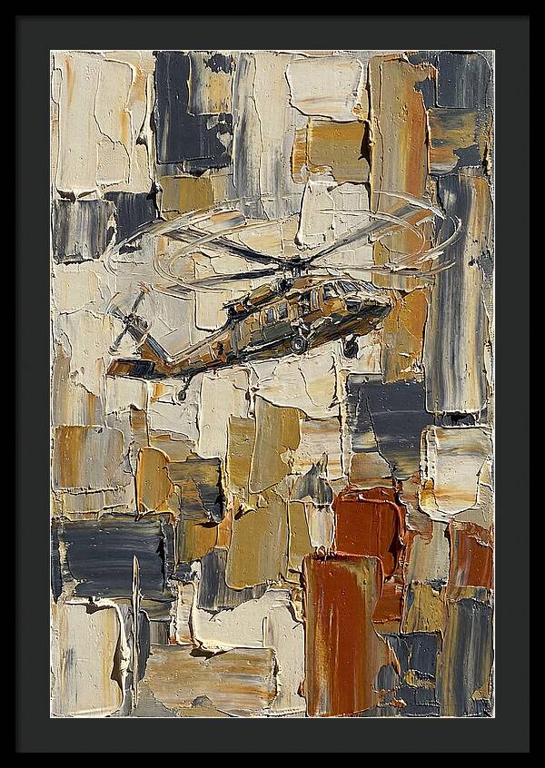 Helicopter In Abstract Landscape