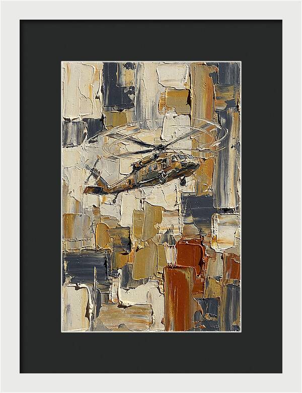Helicopter In Abstract Landscape
