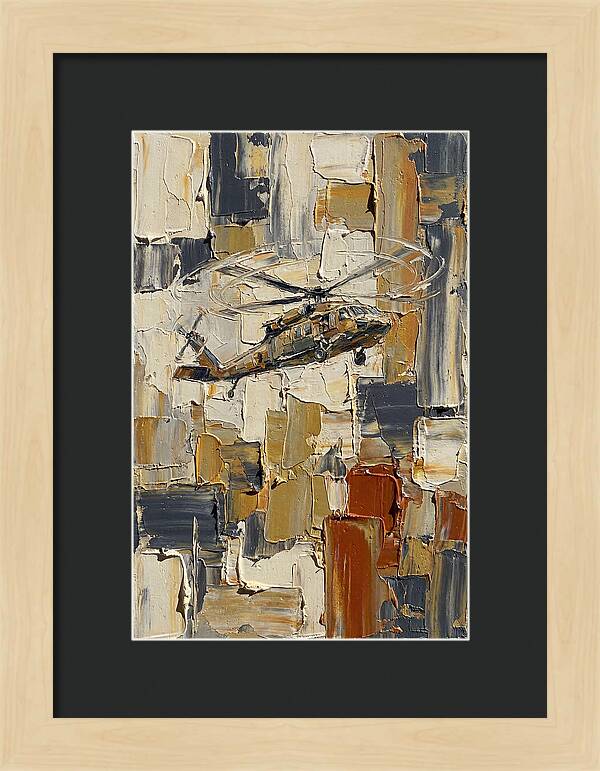 Helicopter In Abstract Landscape