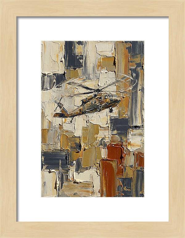 Helicopter In Abstract Landscape