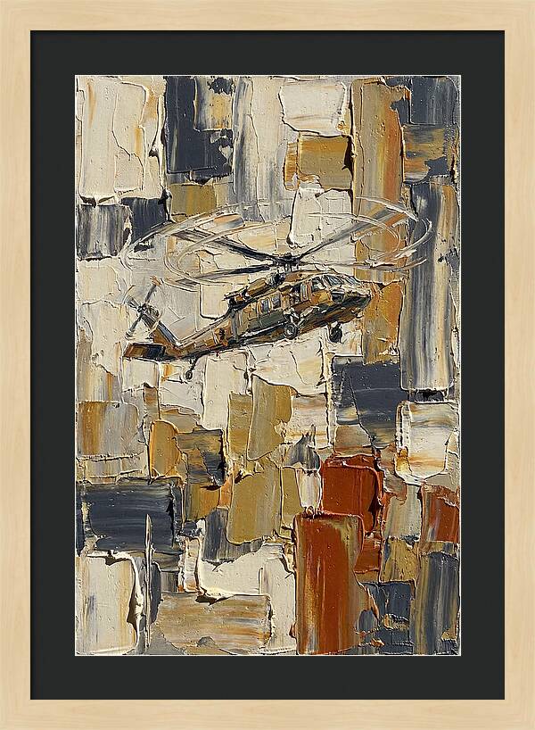 Helicopter In Abstract Landscape