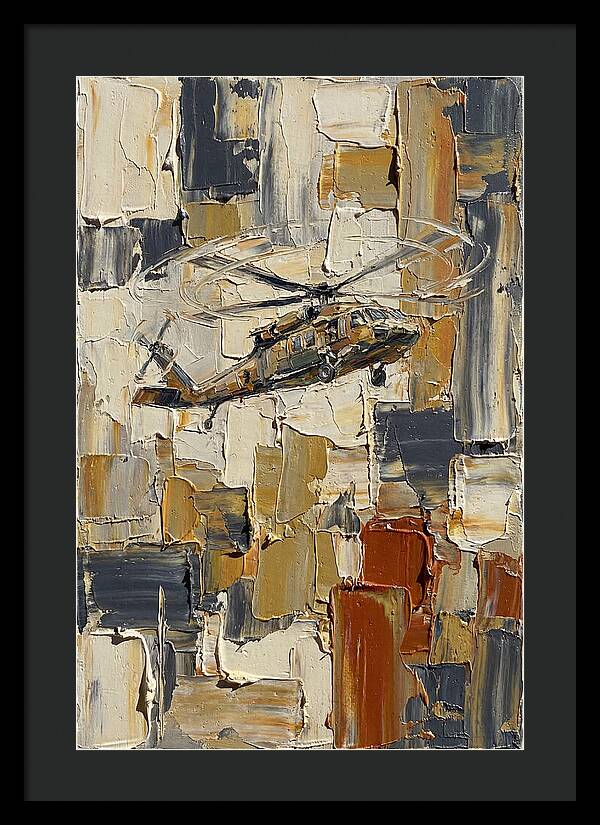 Helicopter In Abstract Landscape