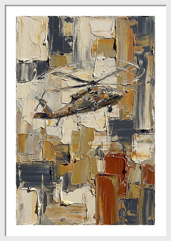Helicopter In Abstract Landscape