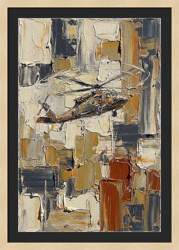 Helicopter In Abstract Landscape