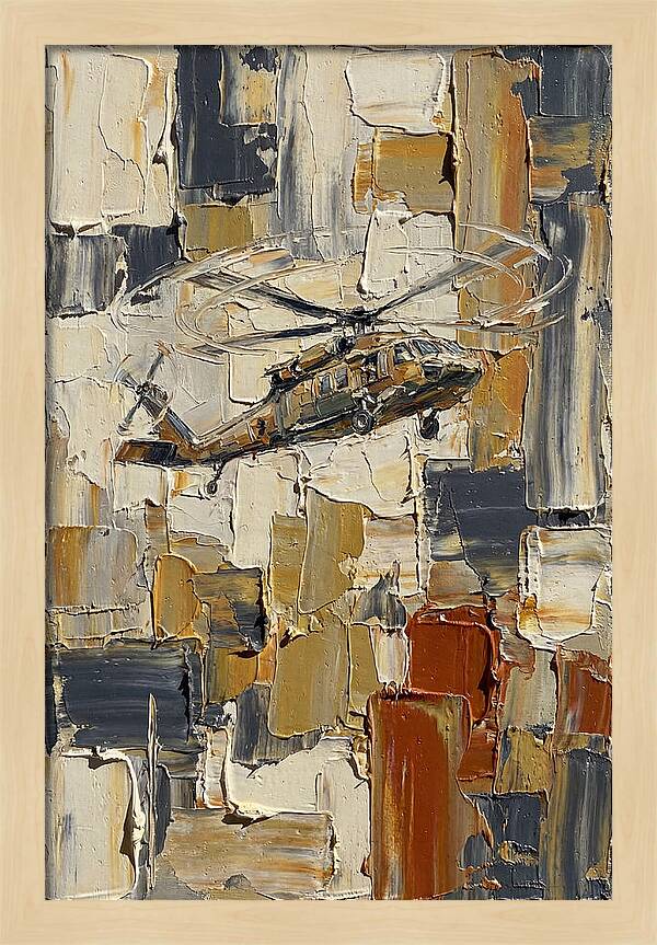 Helicopter In Abstract Landscape