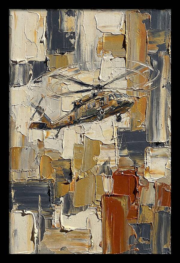 Helicopter In Abstract Landscape