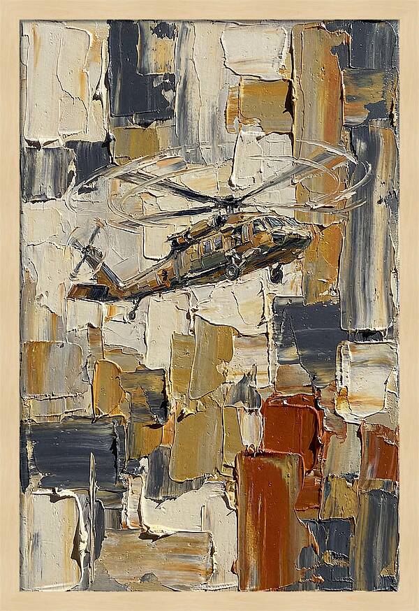 Helicopter In Abstract Landscape