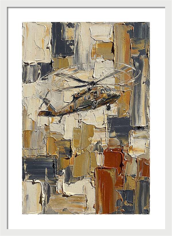 Helicopter In Abstract Landscape
