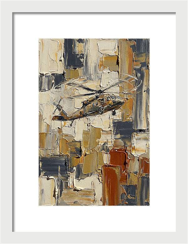 Helicopter In Abstract Landscape