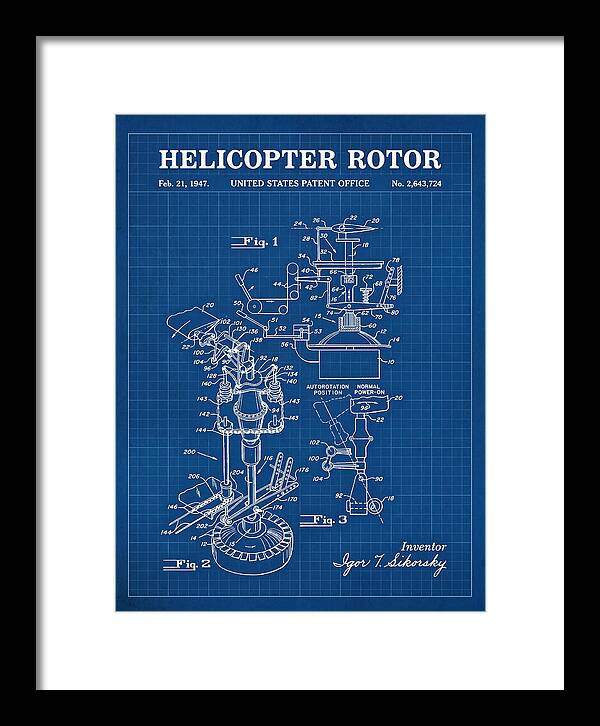 Helicopter Rotor Sikorsky Blueprint Patent Us2643724