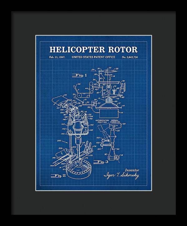Helicopter Rotor Sikorsky Blueprint Patent Us2643724