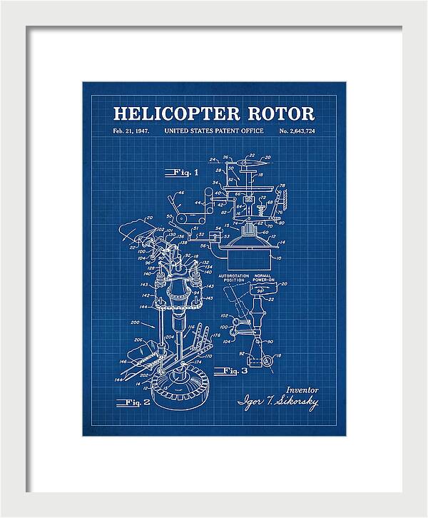 Helicopter Rotor Sikorsky Blueprint Patent Us2643724