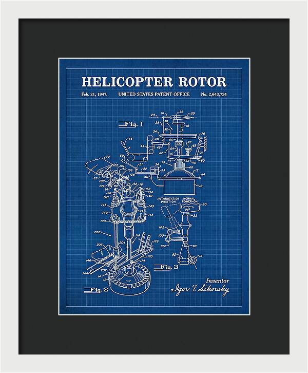 Helicopter Rotor Sikorsky Blueprint Patent Us2643724