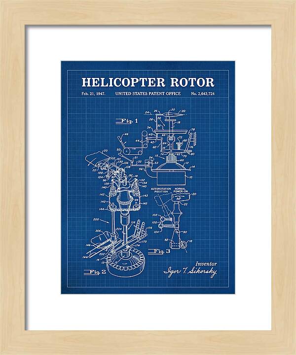 Helicopter Rotor Sikorsky Blueprint Patent Us2643724
