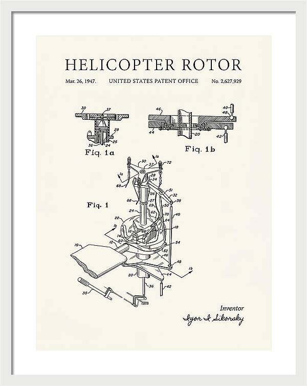 Helicopter Rotor Sikorsky Minimalist Patent Us2627929