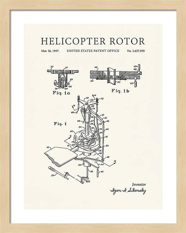 Helicopter Rotor Sikorsky Minimalist Patent Us2627929