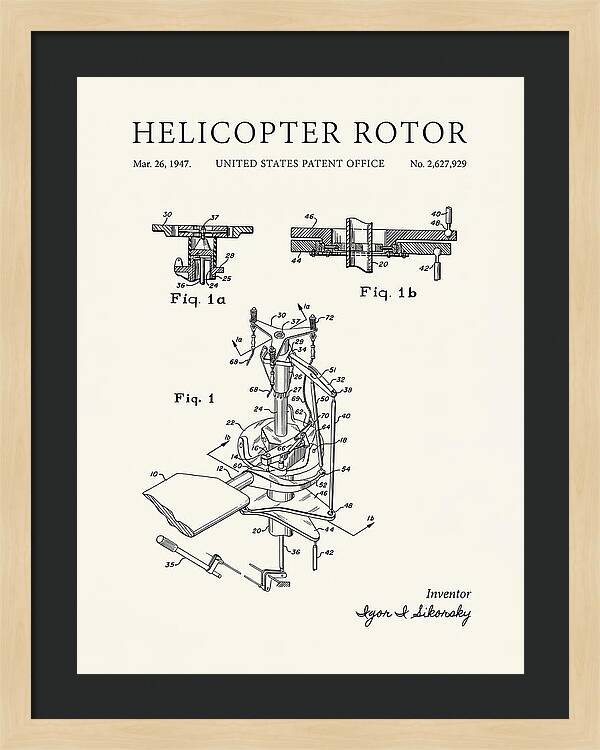 Helicopter Rotor Sikorsky Minimalist Patent Us2627929