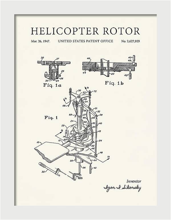 Helicopter Rotor Sikorsky Minimalist Patent Us2627929