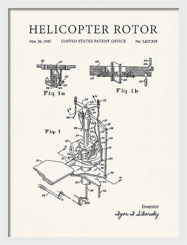 Helicopter Rotor Sikorsky Minimalist Patent Us2627929