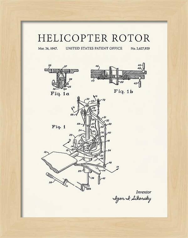 Helicopter Rotor Sikorsky Minimalist Patent Us2627929