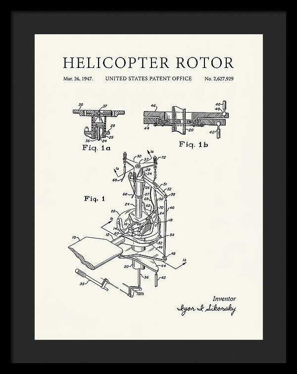 Helicopter Rotor Sikorsky Minimalist Patent Us2627929