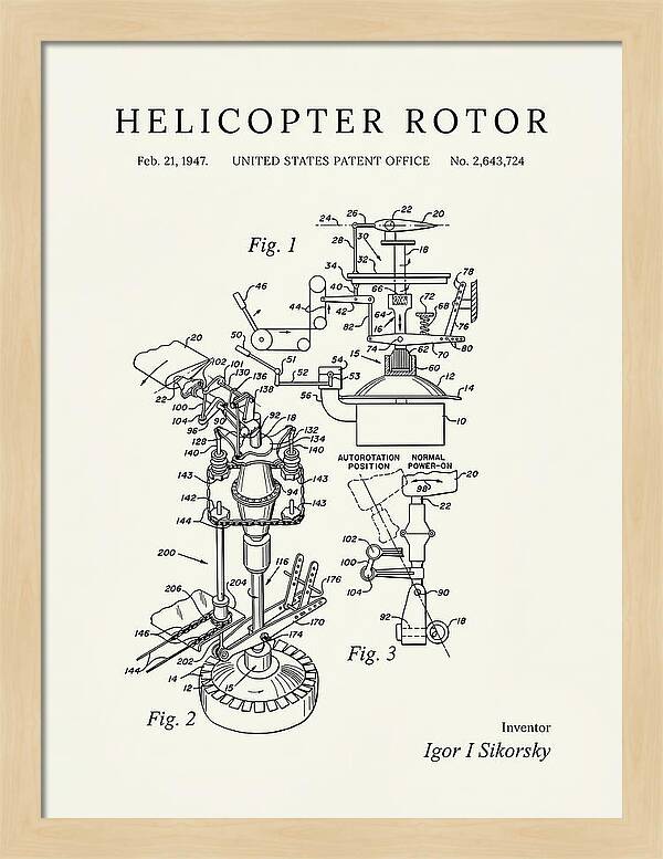 Helicopter Rotor Sikorsky Minimalist Patent Us2643724