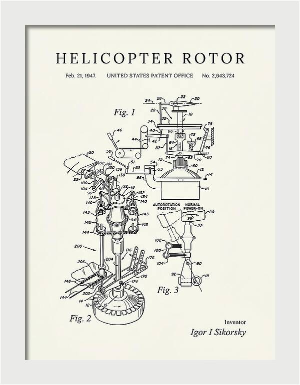 Helicopter Rotor Sikorsky Minimalist Patent Us2643724