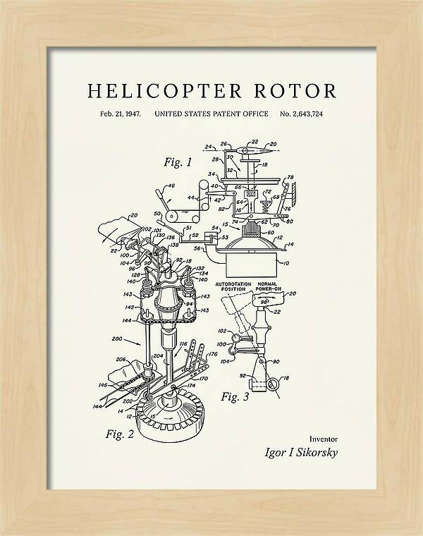 Helicopter Rotor Sikorsky Minimalist Patent Us2643724