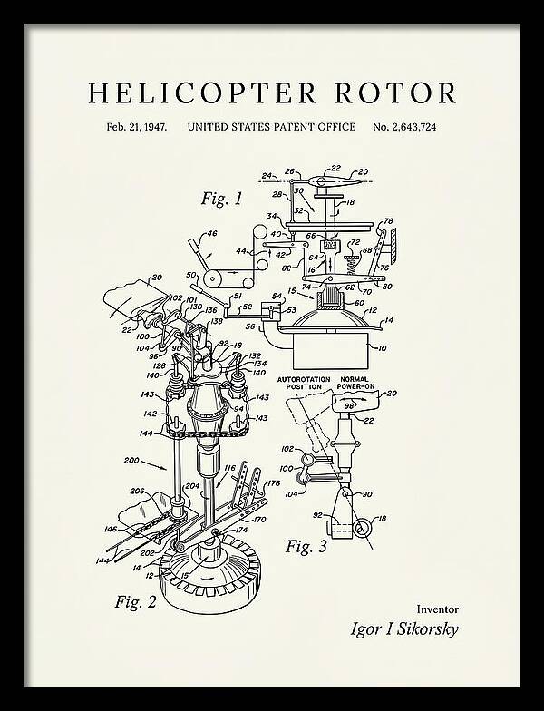 Helicopter Rotor Sikorsky Minimalist Patent Us2643724