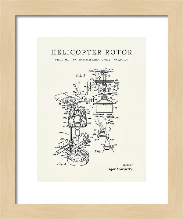 Helicopter Rotor Sikorsky Minimalist Patent Us2643724