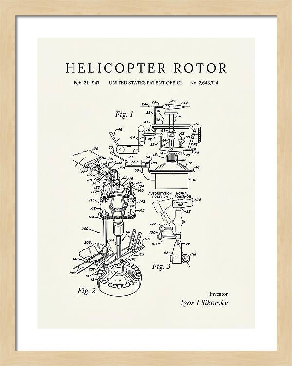 Helicopter Rotor Sikorsky Minimalist Patent Us2643724