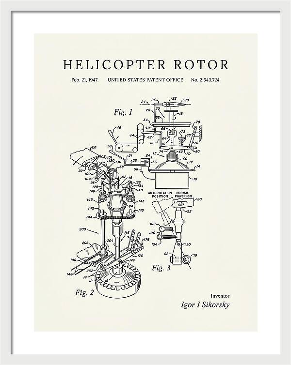 Helicopter Rotor Sikorsky Minimalist Patent Us2643724
