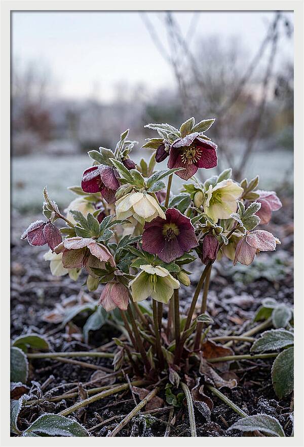 Hellebore Blooms In Winter