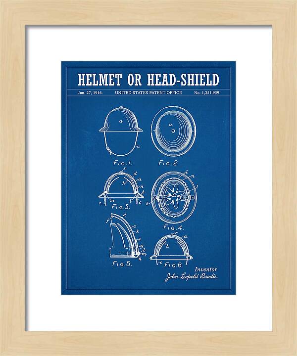 Helmet Or Head Shield Brodie Helmet Blueprint Patent Us1251959
