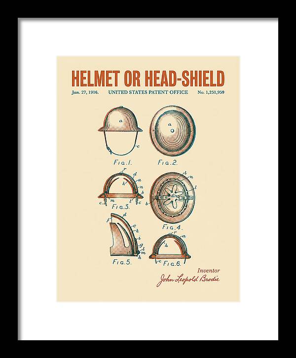Helmet Or Head Shield Brodie Helmet Retro Patent Us1251959