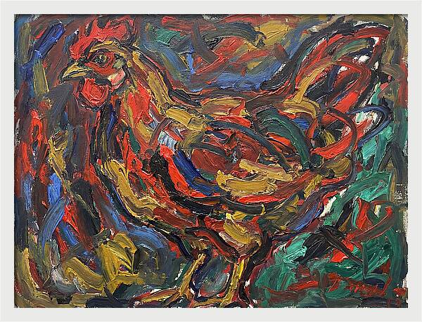 Hen In Expressionist Style
